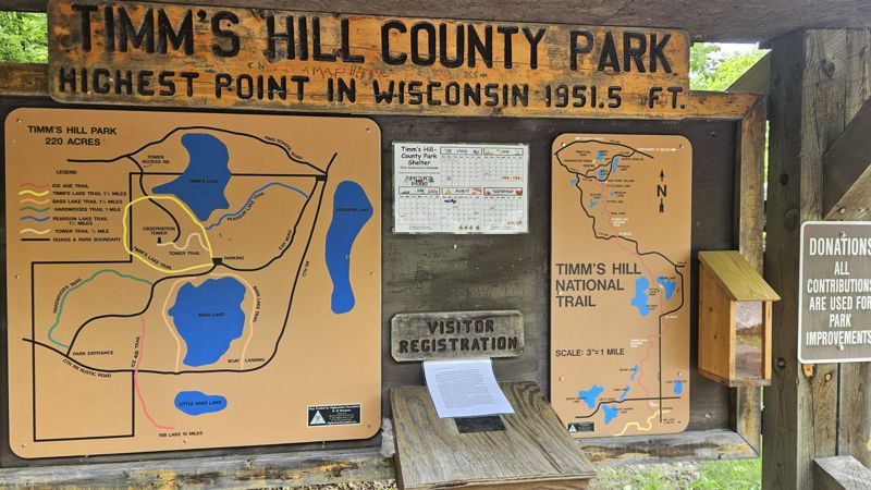 Timms Hill county park sign